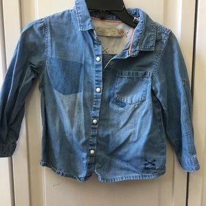 Toddler Zara blue jean shirt